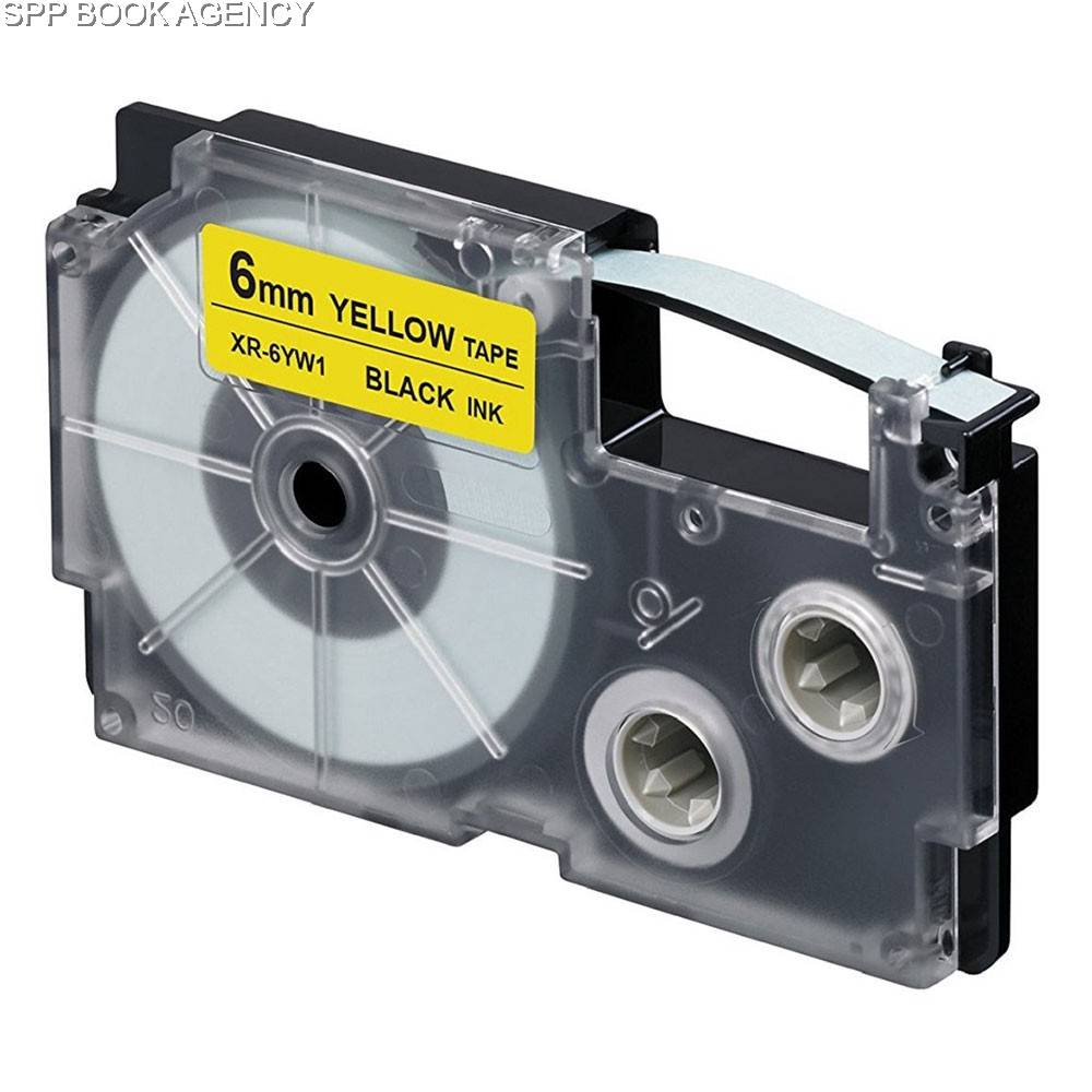 Casio EzLabel Tape Cartridge 6mm, Black on Yellow (XR6YW1)